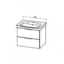 Set mobilier suspendat si lavoar Kolpasan, Lana, 65 cm, gri deschis